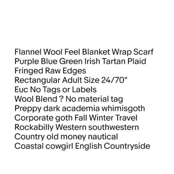 Fringed Blanket Wrap Scarf Purple Tartan Plaid Rectangular Sz 24/70 Preppy Boho - Picture 6 of 9